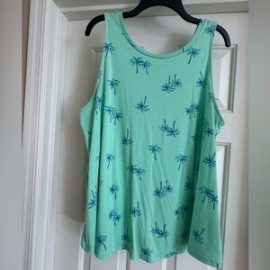 St. John's Bay Aqua Palm Print Tank Top
